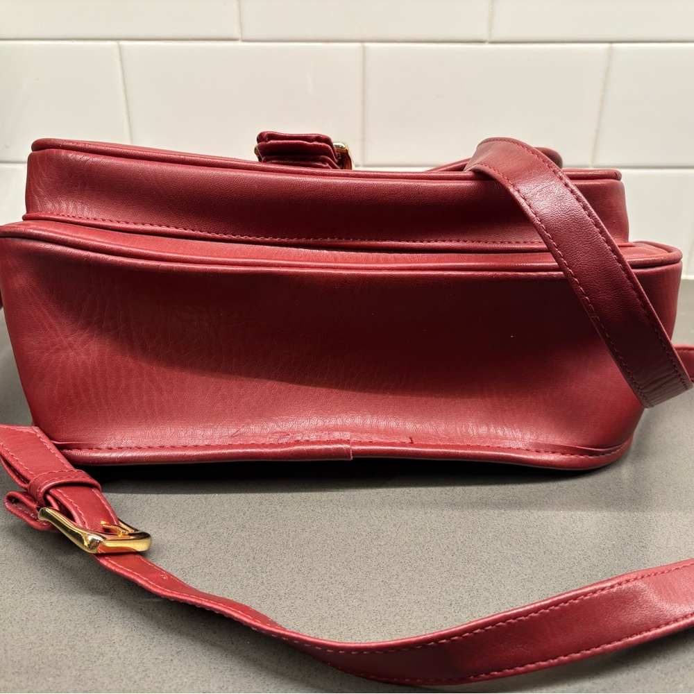 Red Vegan Leather Crossbody - Picture 10 of 10